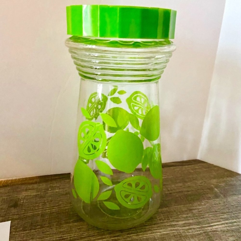 Vintage Green Limeade Carafe Pitcher Jar